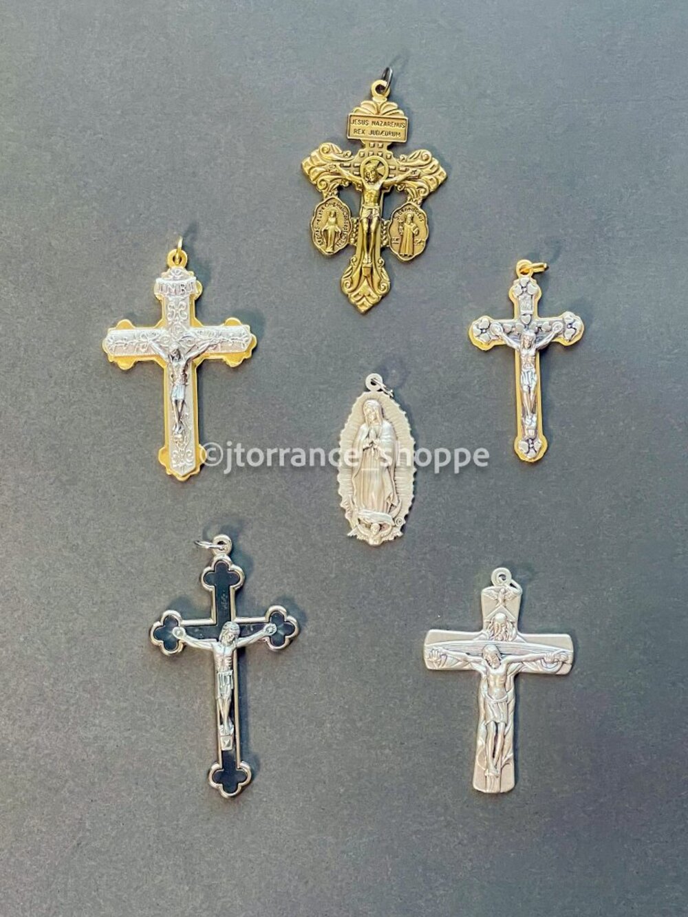 Lot 6 Crucifix Crosses Virgin Mary Pendant Communion Catholic Religious Católico